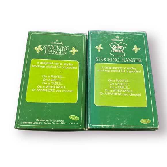 Hallmark Stocking‎ Hanger Holders Vintage Christmas Penguin & Santa Claus Wreath - Picture 5 of 6